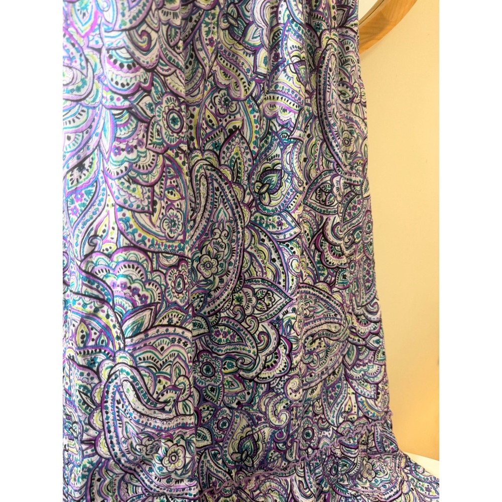 AGB Maxi Dress Women Size 4 Purple Paisley Excellent Boho Smocked V-Neck Ruffle - Picture 5 of 9